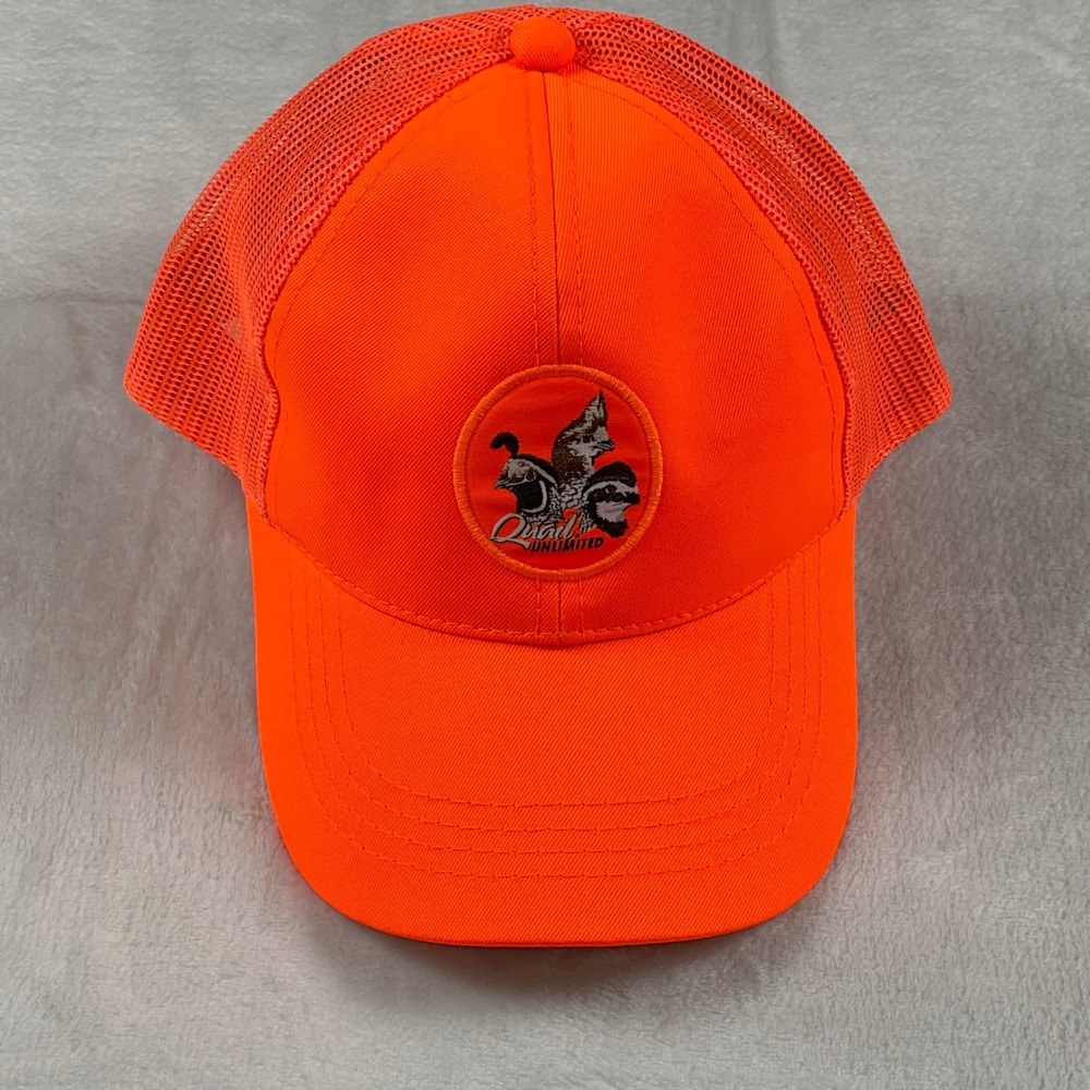 Bretmor Quail Unlimited Trucker Hat Blaze Orange Mesh Hunting Cap QU.ORG OSFM